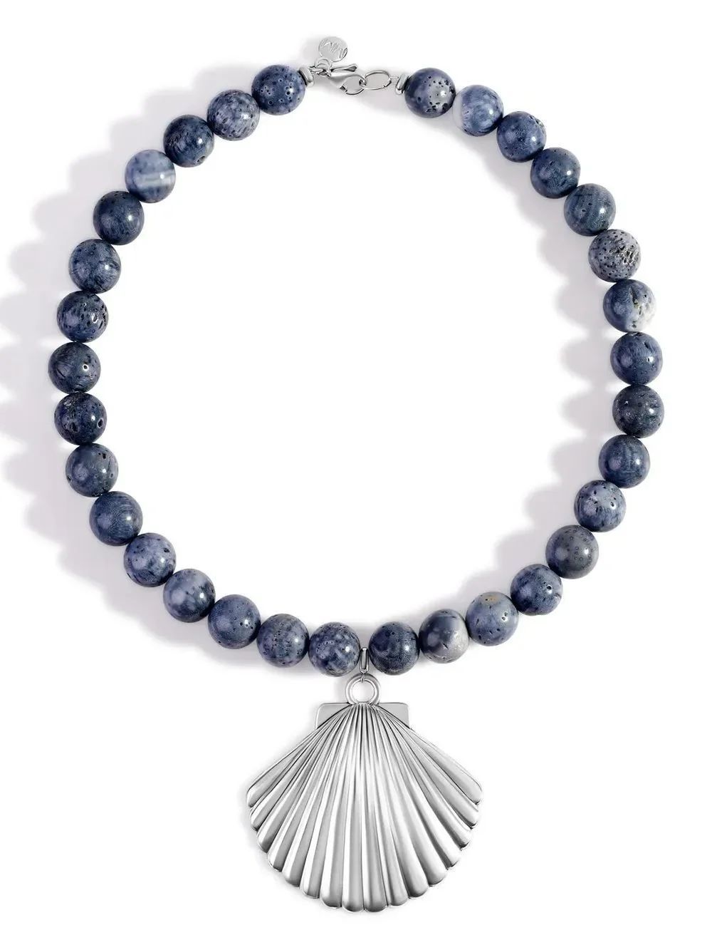 Azure Beaded Shell Necklace - Picture 2 of 3
